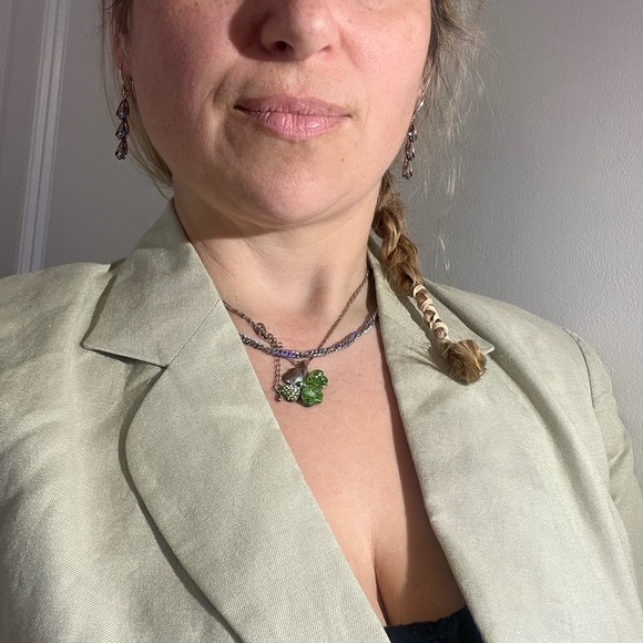 LANDS END LINEN BLEND BLAZER JACKET 10P 10 PETITE M/L SHORT QUALITY 477 - Picture 15 of 16